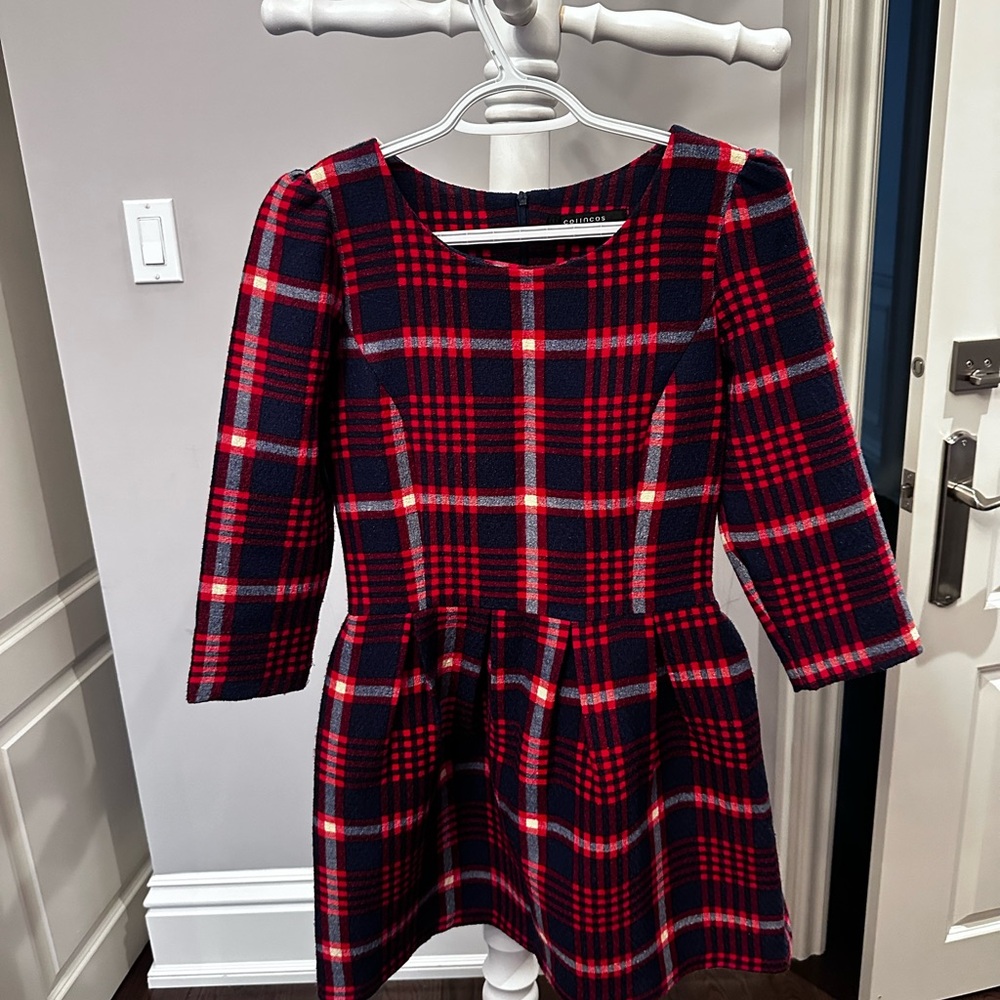 Plaid Red and Blue Kids Dress